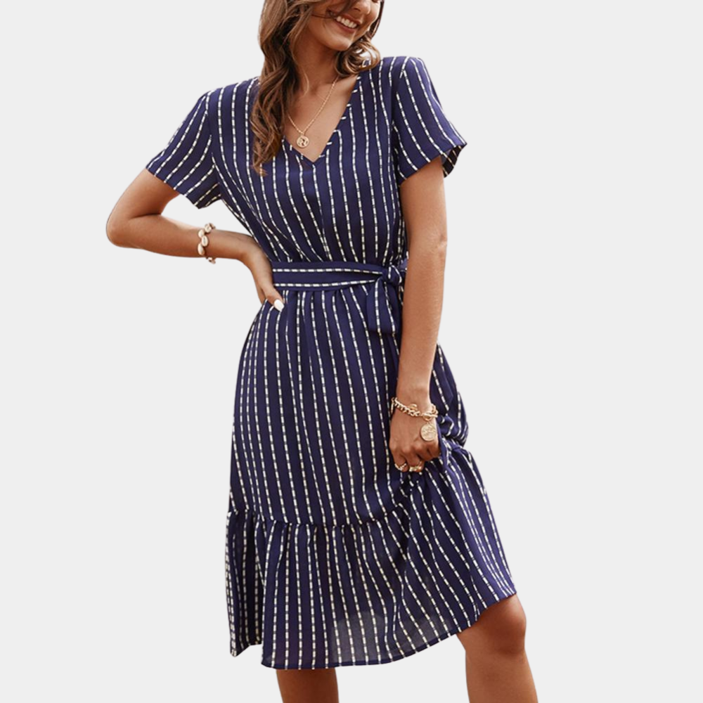 Abito Midi a Quadretti | Cintura in Vita | Fresco e Casual
