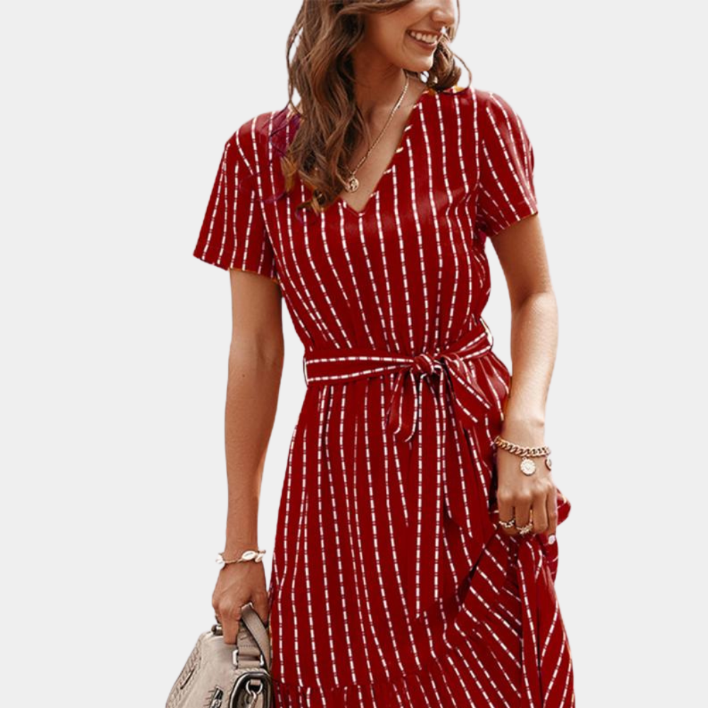 Abito Midi a Quadretti | Cintura in Vita | Fresco e Casual