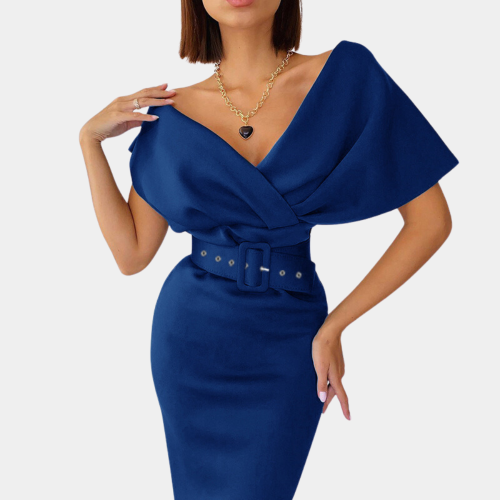 Abito Midi Elegante | Off-Shoulder & Balze | Perfetto per Serate Glamour