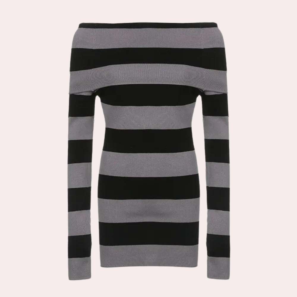 Mini Abito in Maglia a Righe | Grunge | Sexy & Trendy