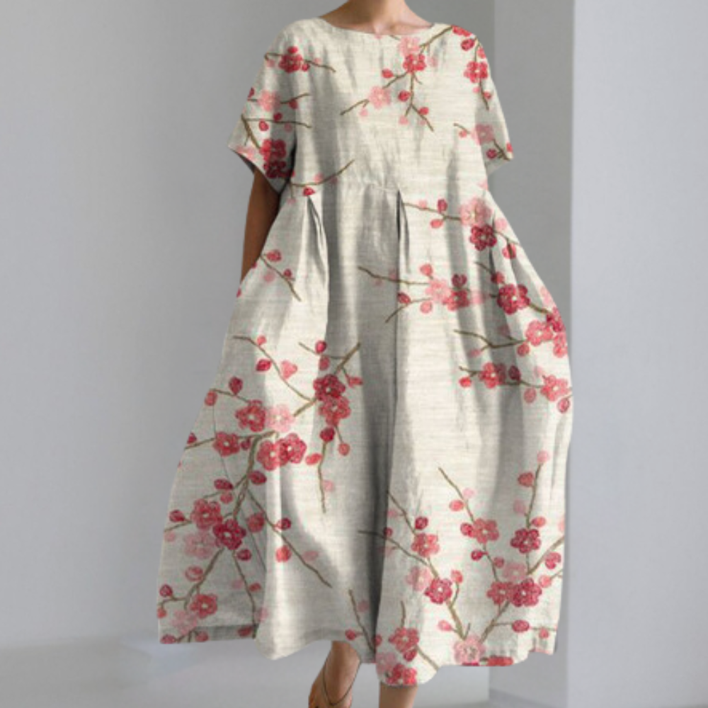 Abito Lungo Oversize | Stampa Floreale | Leggero e Raffinato