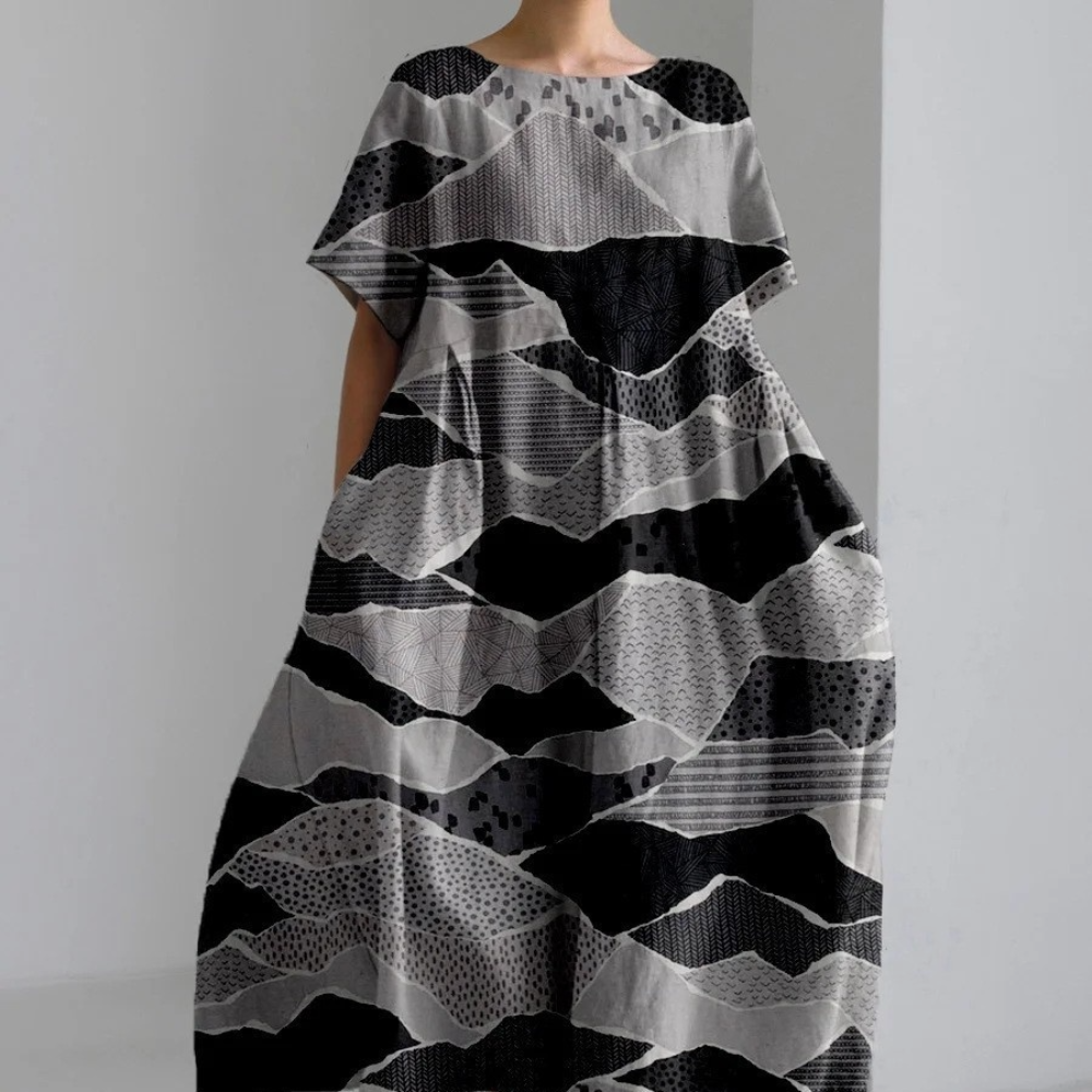 Abito Lungo Oversize | Stampa Floreale | Leggero e Raffinato