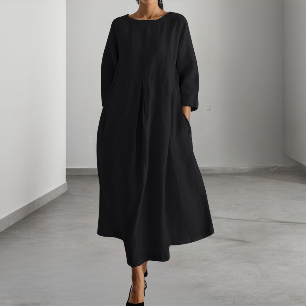 Abito Lungo in Lino | Elegante e Minimal | Vestibilità Ampia