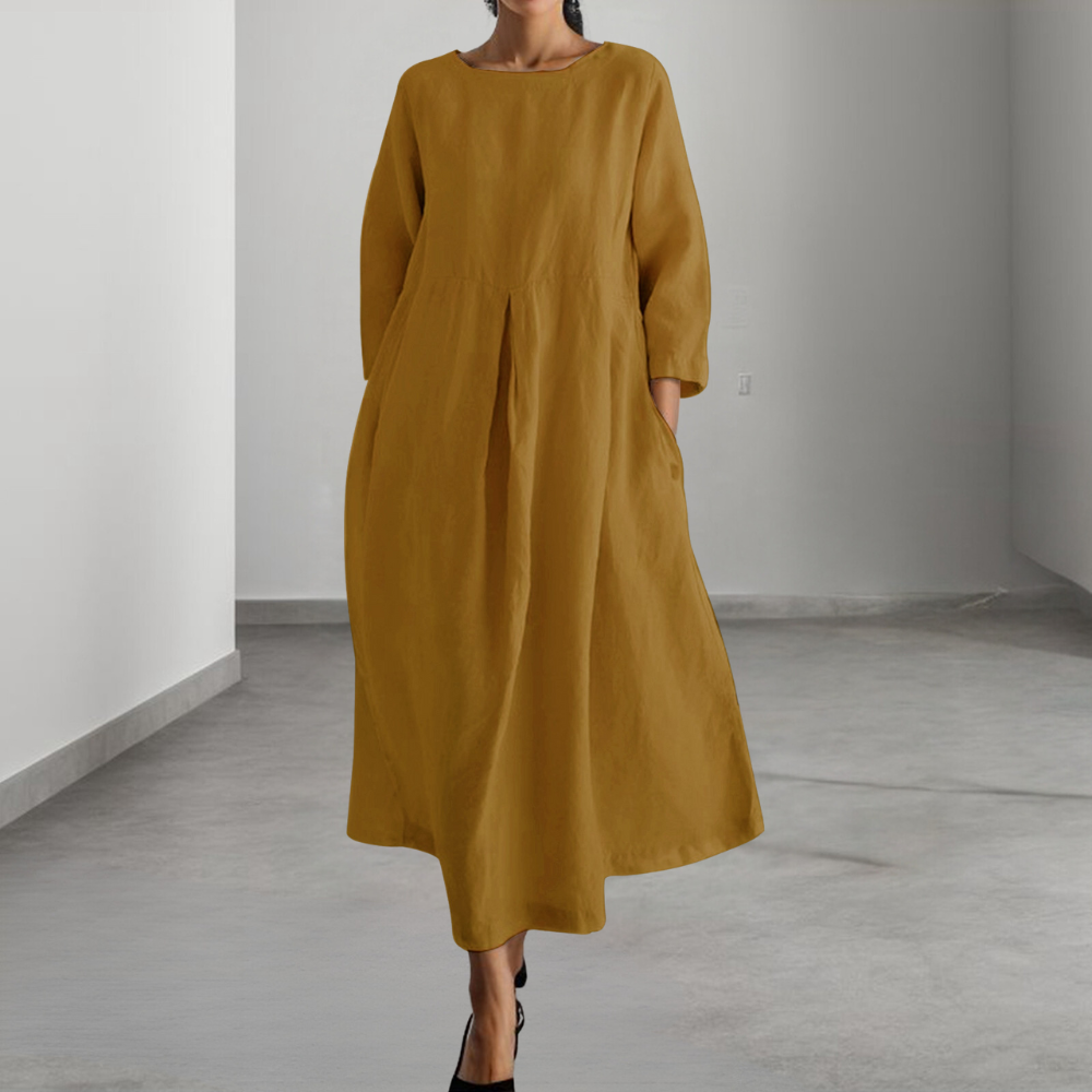 Abito Lungo in Lino | Elegante e Minimal | Vestibilità Ampia