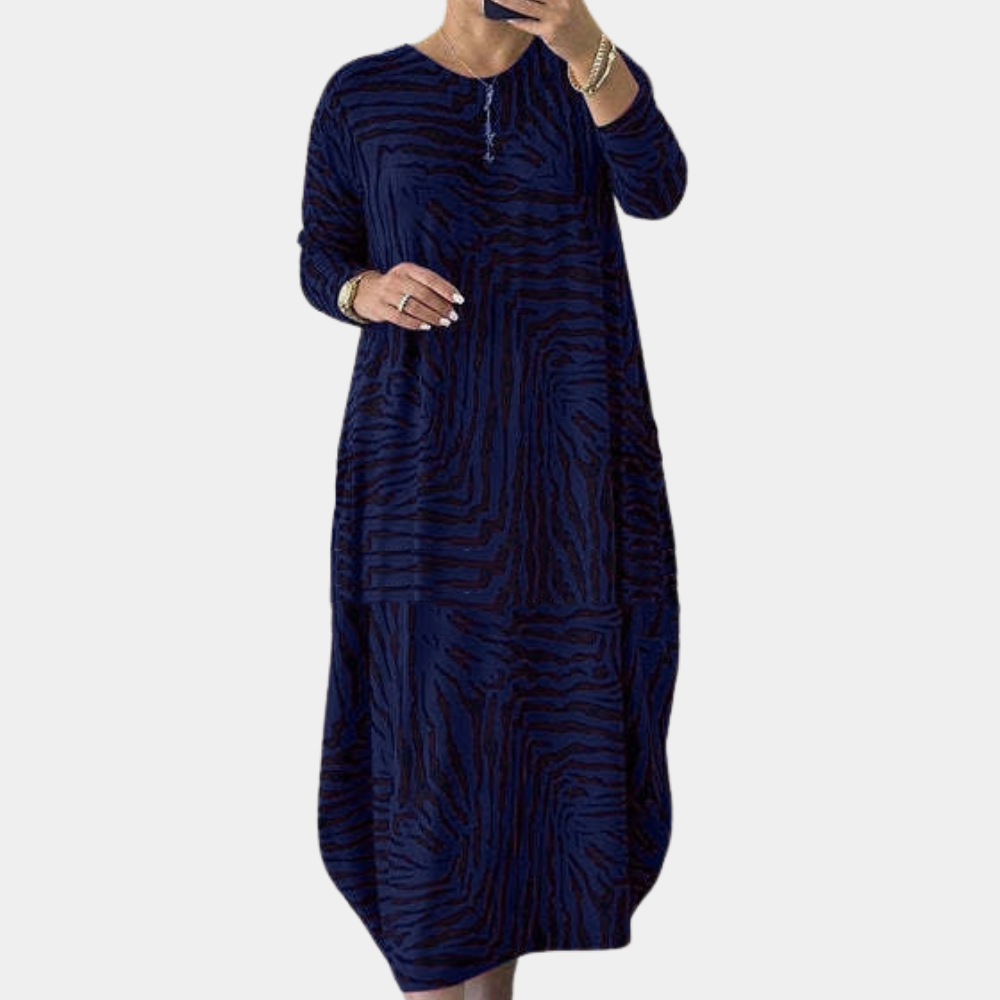 Abito Lungo Oversize | Stampa Astratta | Comodo e di Tendenza