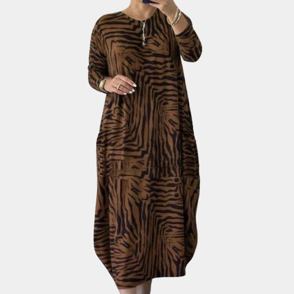 Abito Lungo Oversize | Stampa Astratta | Comodo e di Tendenza