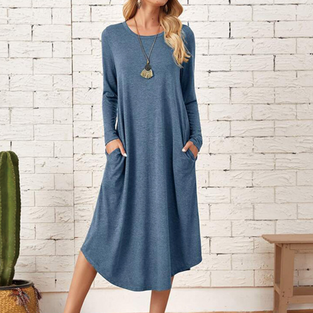 Abito Midi Casual | Morbido | Maniche Lunghe