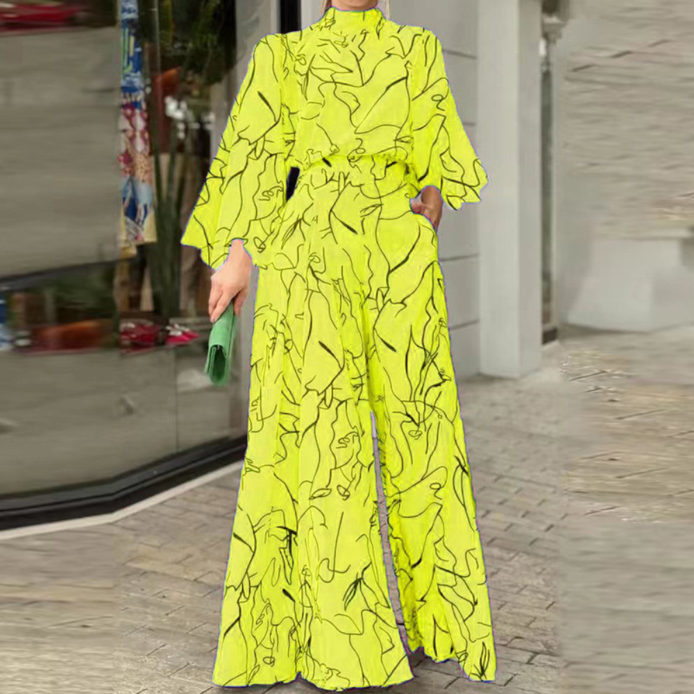 Abito Lungo con Stampa Astratta | Elegante | Fluido & Raffinato