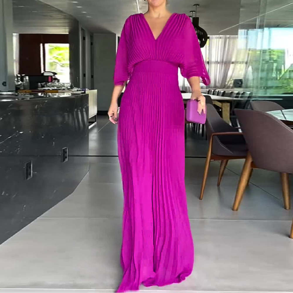 Abito Lungo Plissettato | Elegante | Fluttuante & Sofisticato