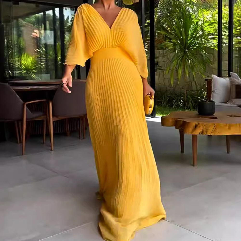 Abito Lungo Plissettato | Elegante | Fluttuante & Sofisticato