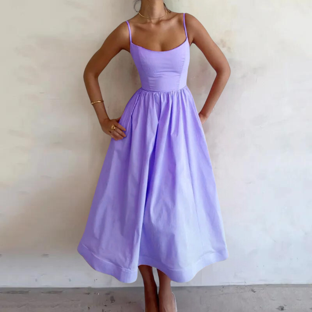 Abito Midi Elegante | Misto Cotone | Fresco e Romantico