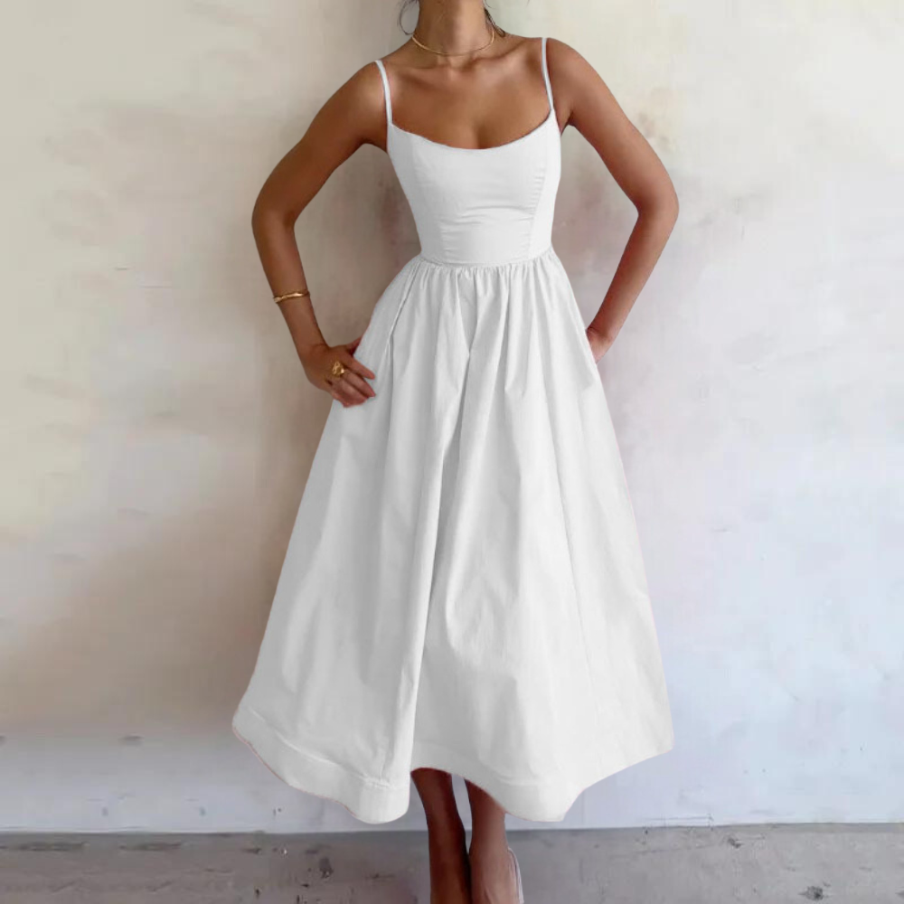Abito Midi Elegante | Misto Cotone | Fresco e Romantico