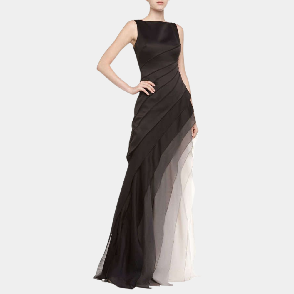 Abito Lungo Sfumato | Design a Balze | Elegante e Raffinato