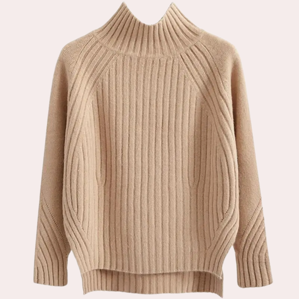 Maglione a Collo Alto | Maglia a Coste | Caldo e Minimal