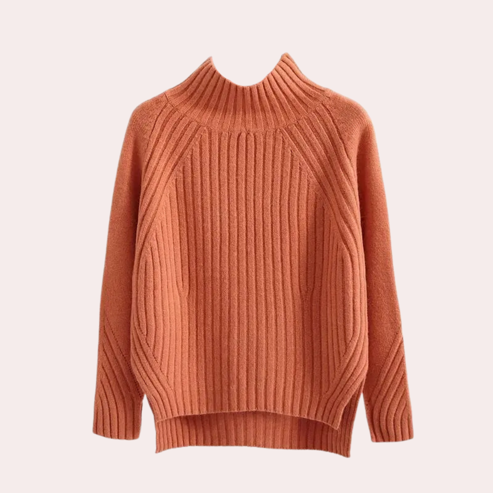 Maglione a Collo Alto | Maglia a Coste | Caldo e Minimal