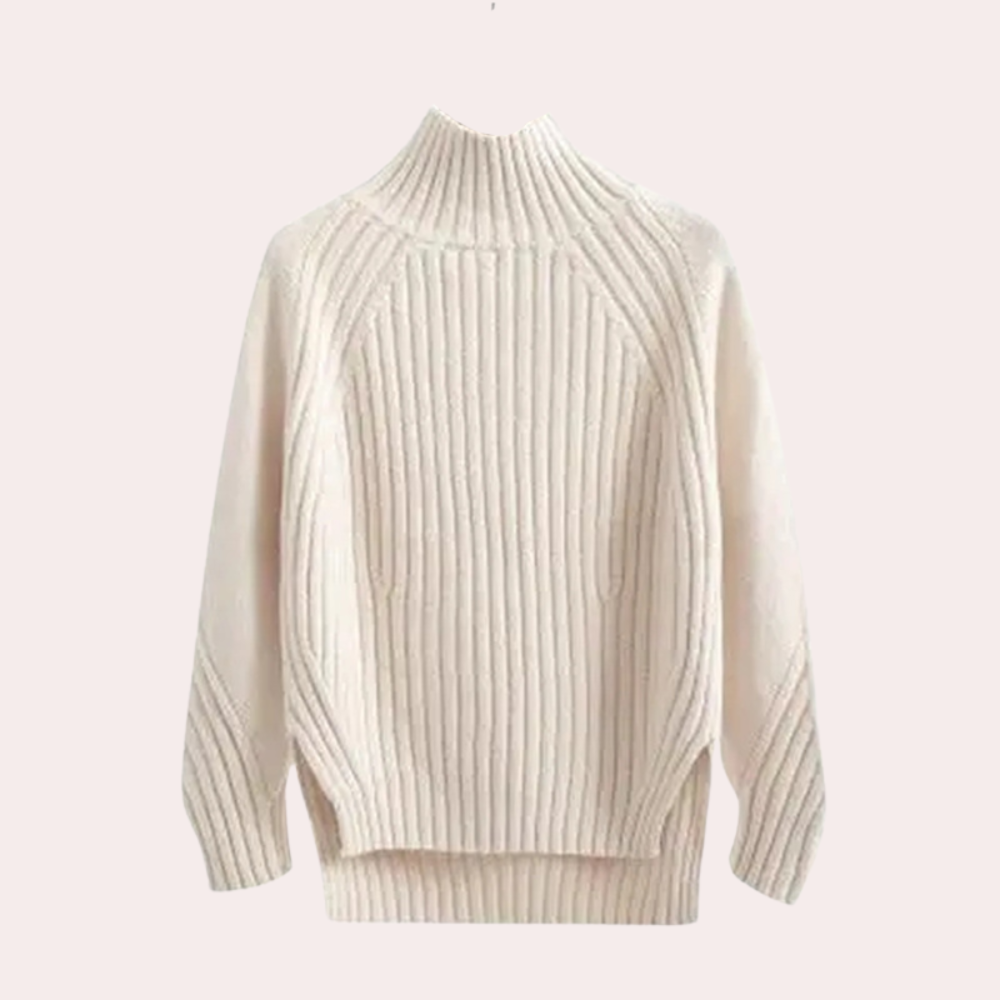 Maglione a Collo Alto | Maglia a Coste | Caldo e Minimal