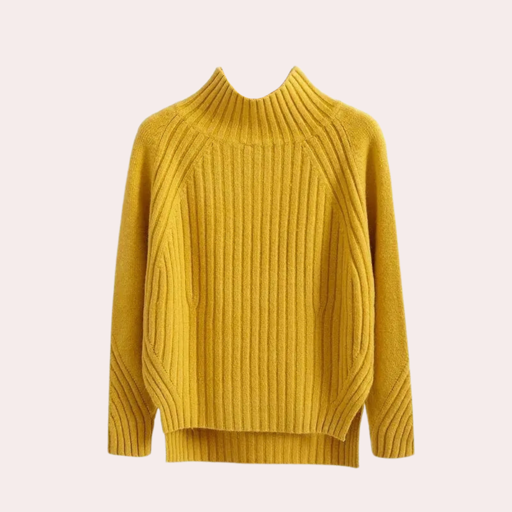 Maglione a Collo Alto | Maglia a Coste | Caldo e Minimal