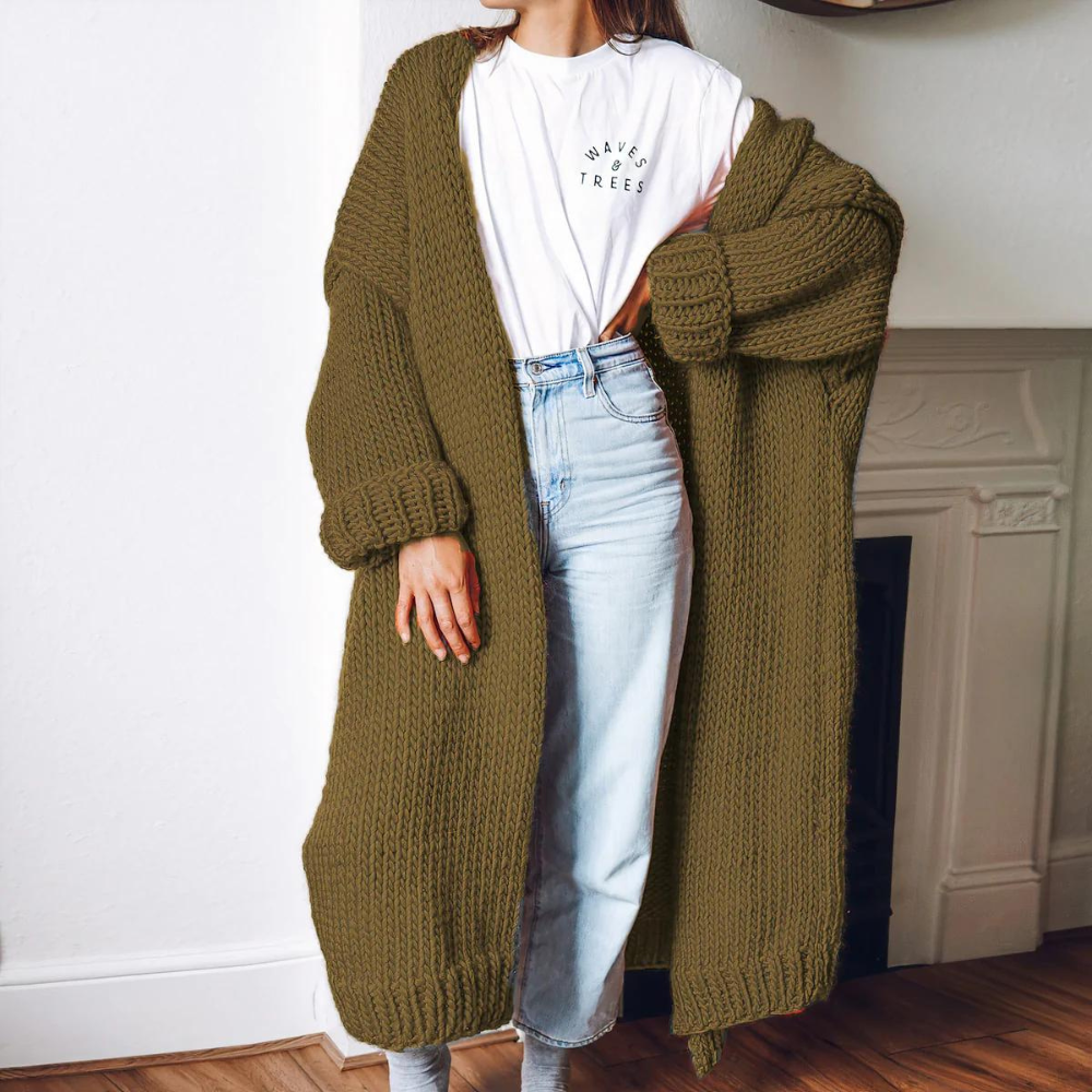 Cardigan Lungo Oversize | Maglia Morbida | Stile Minimal e Chic