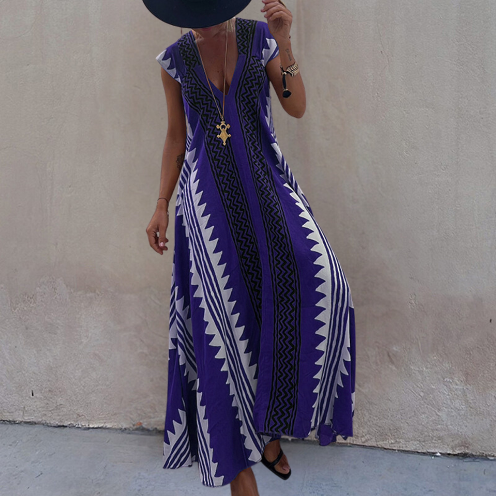 Maxi Abito Boho | Stampa Etnica | Fresco e Raffinato