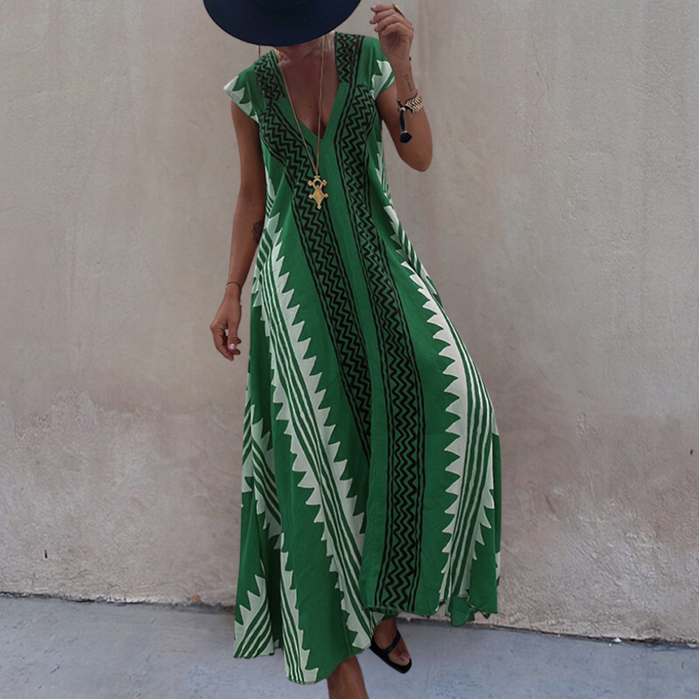 Maxi Abito Boho | Stampa Etnica | Fresco e Raffinato