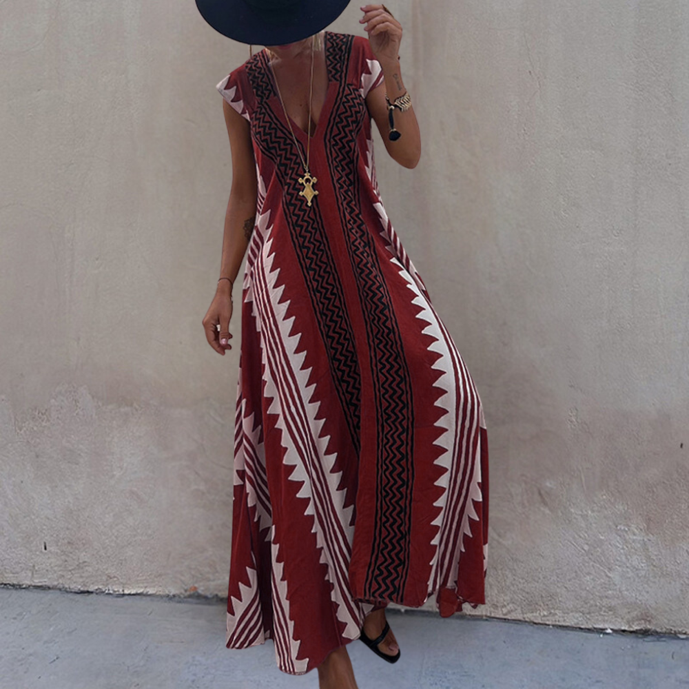 Maxi Abito Boho | Stampa Etnica | Fresco e Raffinato