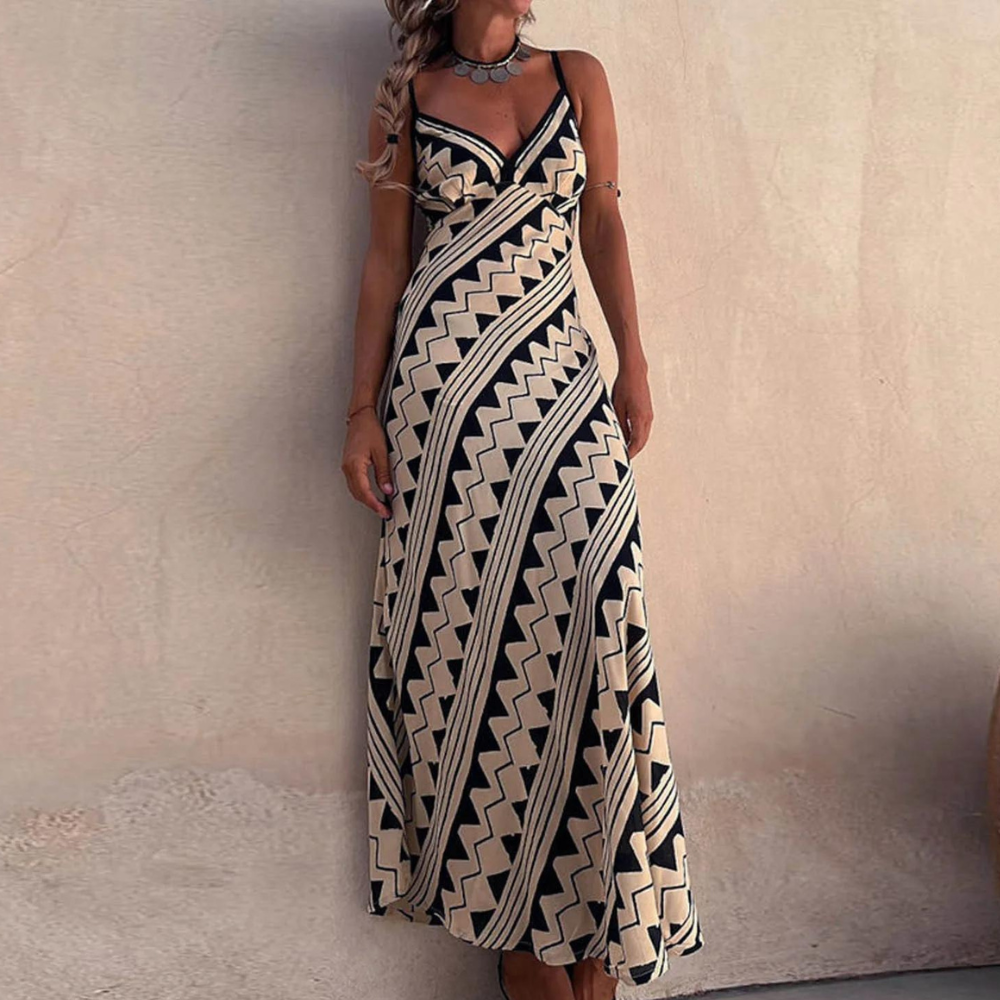 Abito Lungo Etnico | Design Asimmetrico | Boho e Raffinato