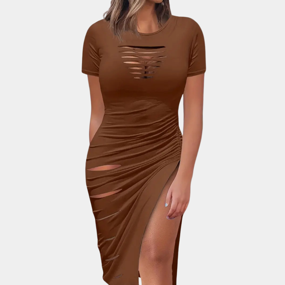 Abito Midi Aderente | Cut-Out e Spacco | Sexy e Trendy