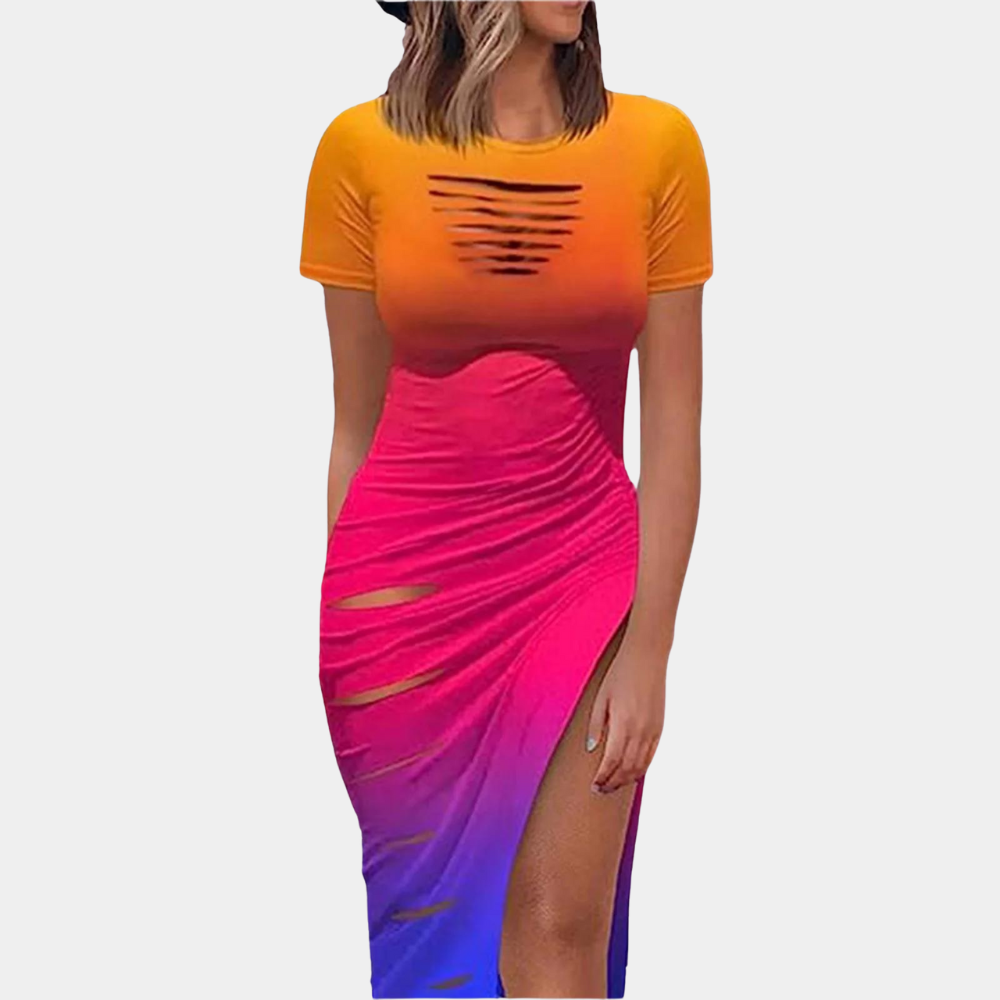 Abito Midi Aderente | Cut-Out e Spacco | Sexy e Trendy