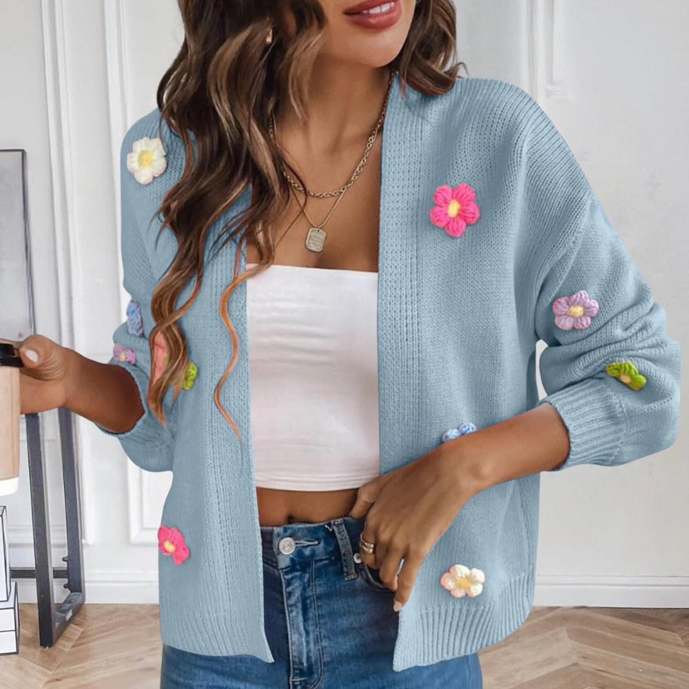 Cardigan Floreale 3D | Maglia | Morbido e Femminile