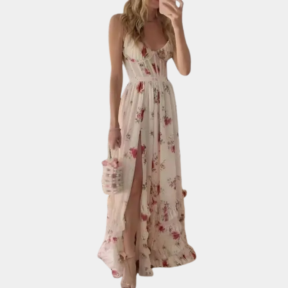 Abito Midi con Balze | Stampa Floreale | Fresco e Romantico