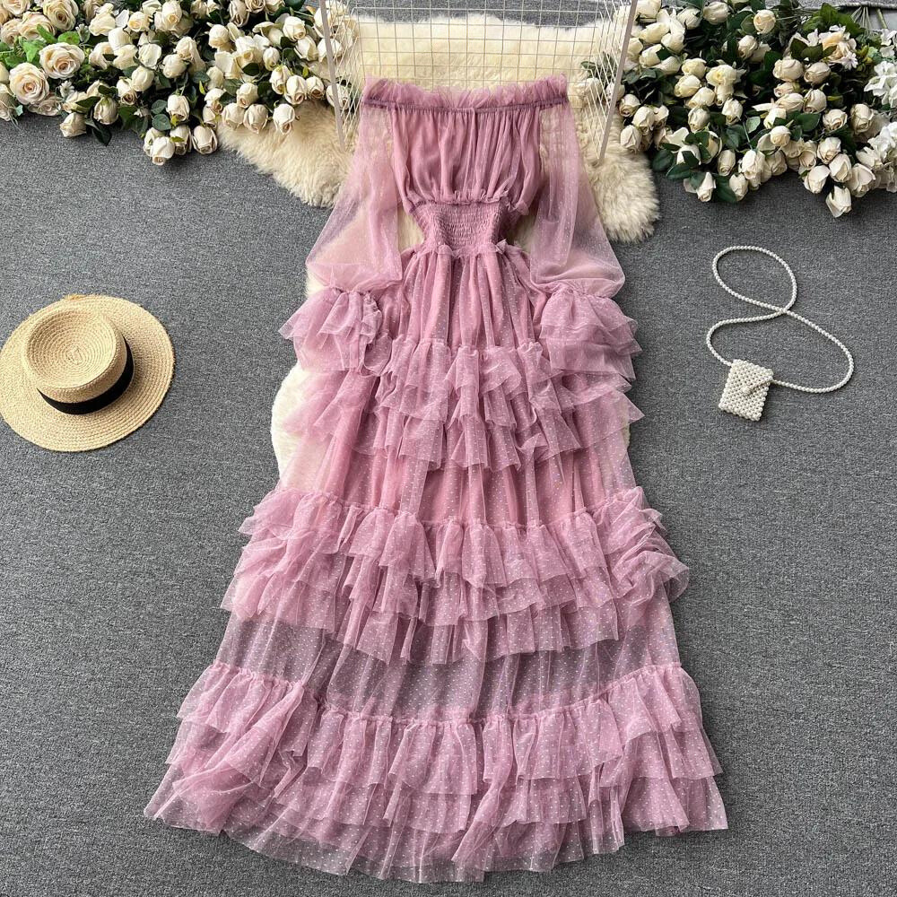 Abito Lungo in Tulle | Romantico | Fluttuante & Elegante
