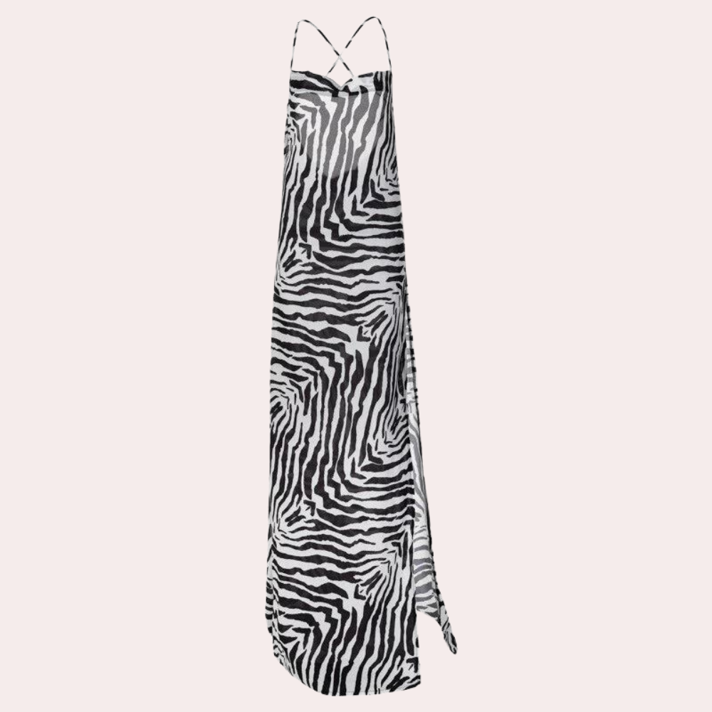 Abito Lungo Monospalla | Stampa Animalier | Elegante e Sensuale