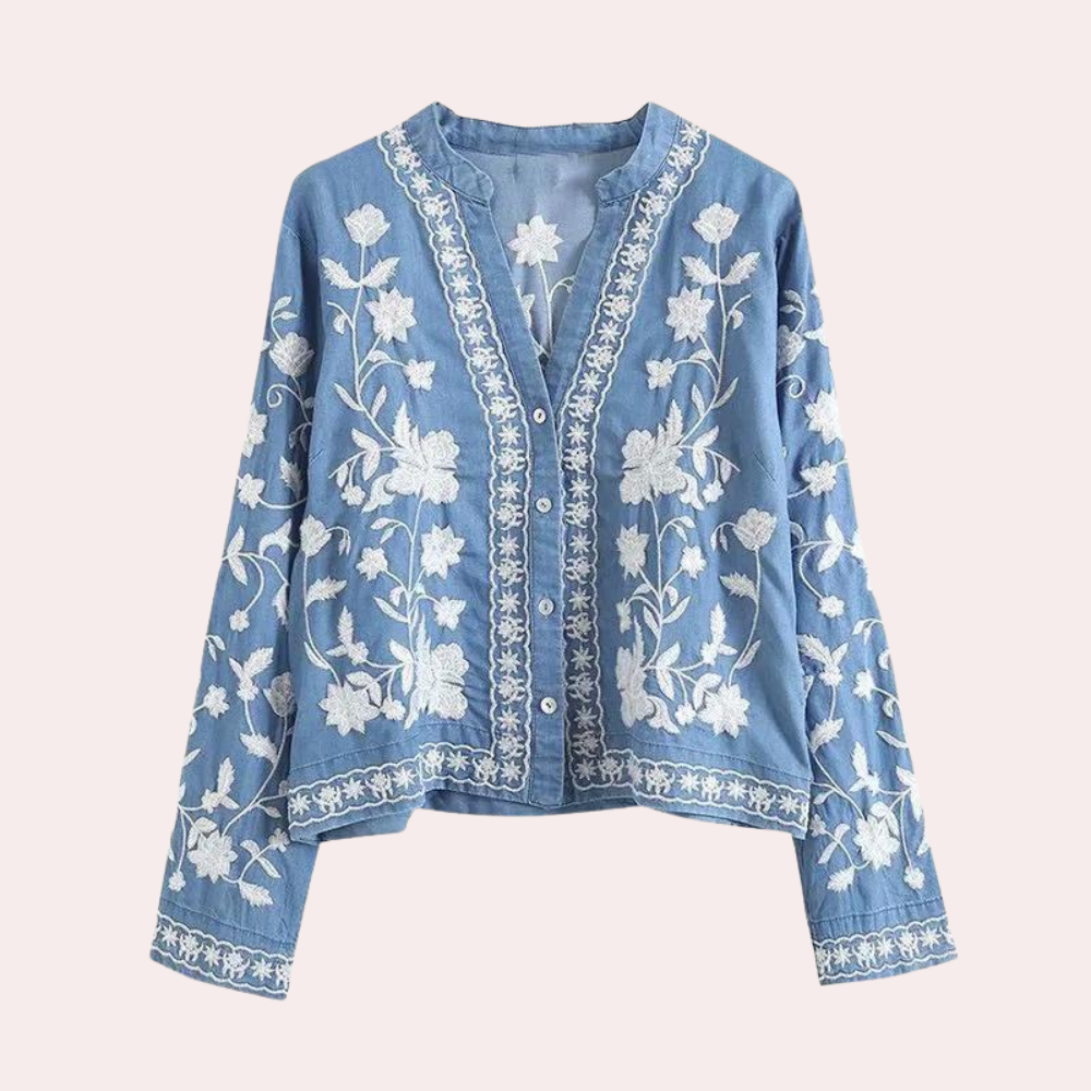 Giacca Ricamata in Denim | Cotone | Stile Boho Chic