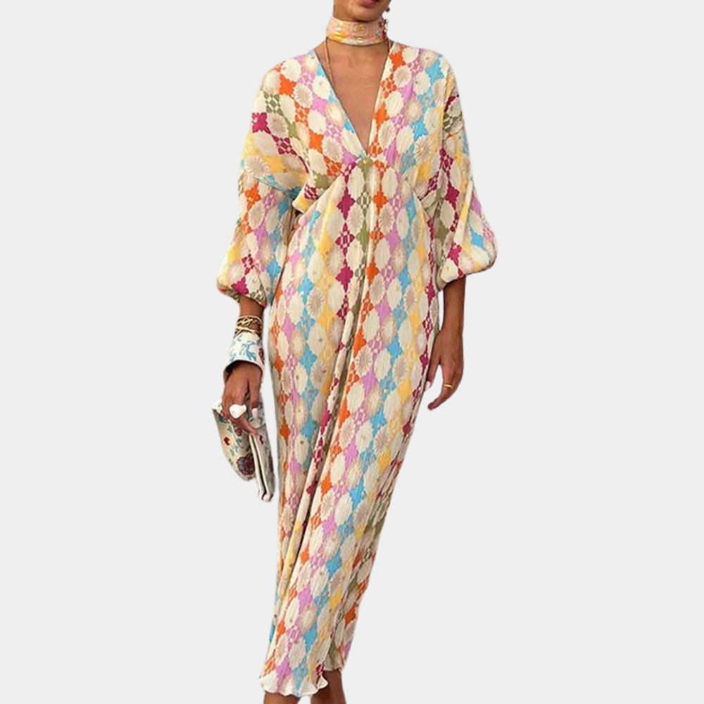 Caftano Lungo | Stampa Geometrica | Boho & Sofisticato