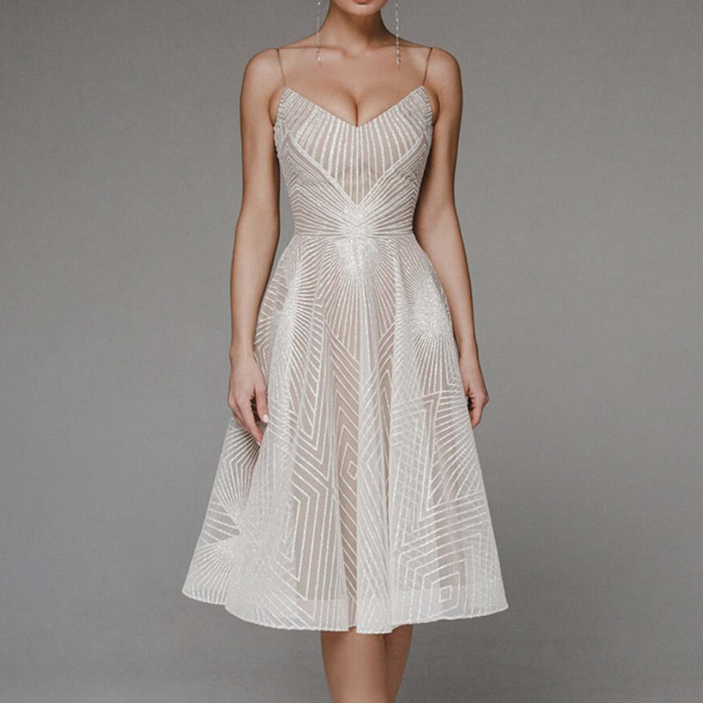 Abito Midi Elegante | Scollatura a Cuore | Raffinato e Romantico