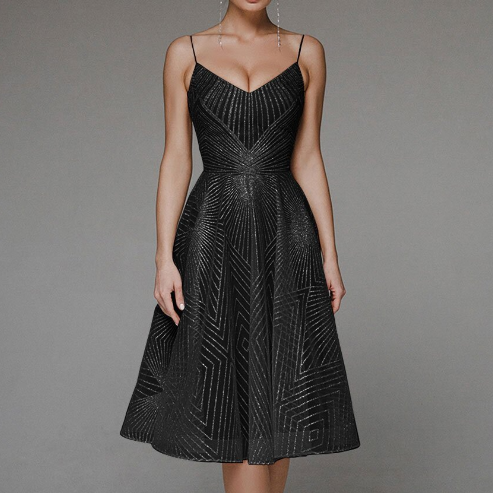 Abito Midi Elegante | Scollatura a Cuore | Raffinato e Romantico