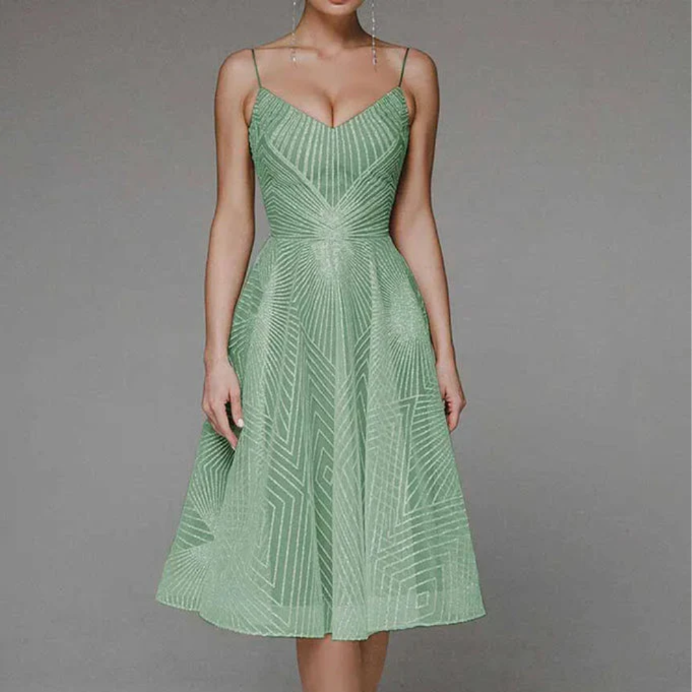 Abito Midi Elegante | Scollatura a Cuore | Raffinato e Romantico
