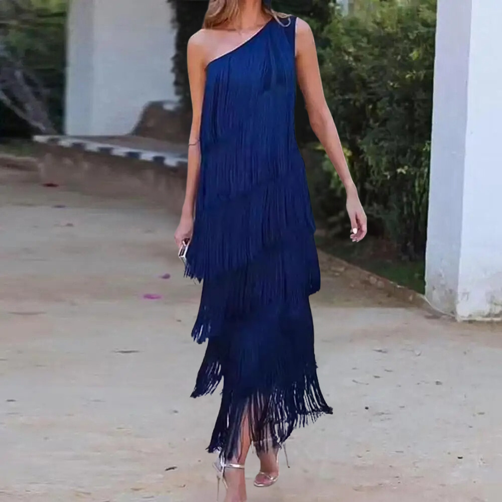 Abito Monospalla con Frange | Elegante | Leggero e Sofisticato