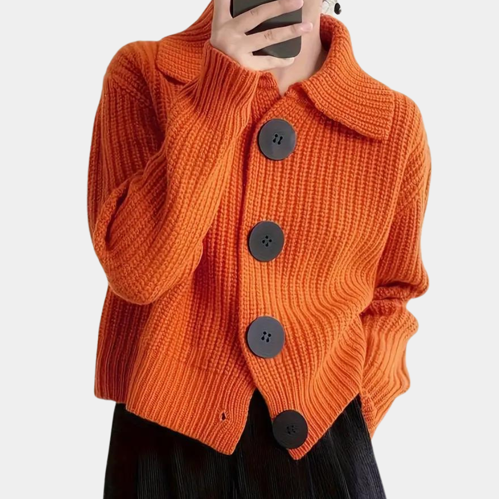 Cardigan a Coste con Bottoni | Donna | Elegante e Versatile