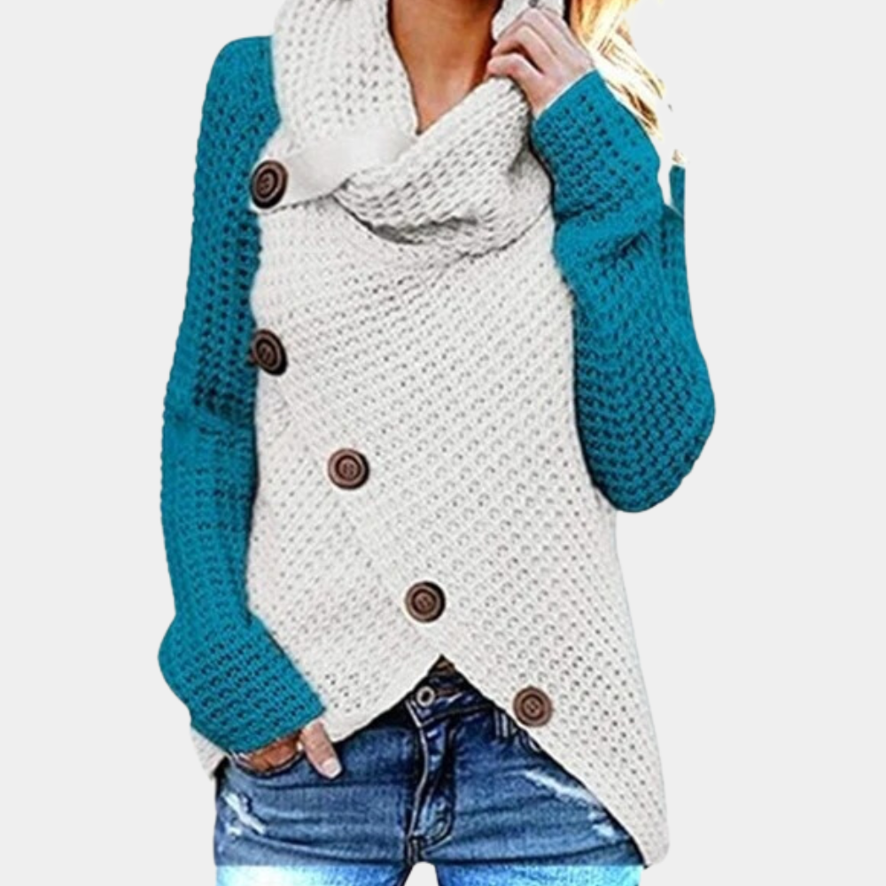 Maglione Asimmetrico con Collo Alto | Caldo | Chic e Moderno