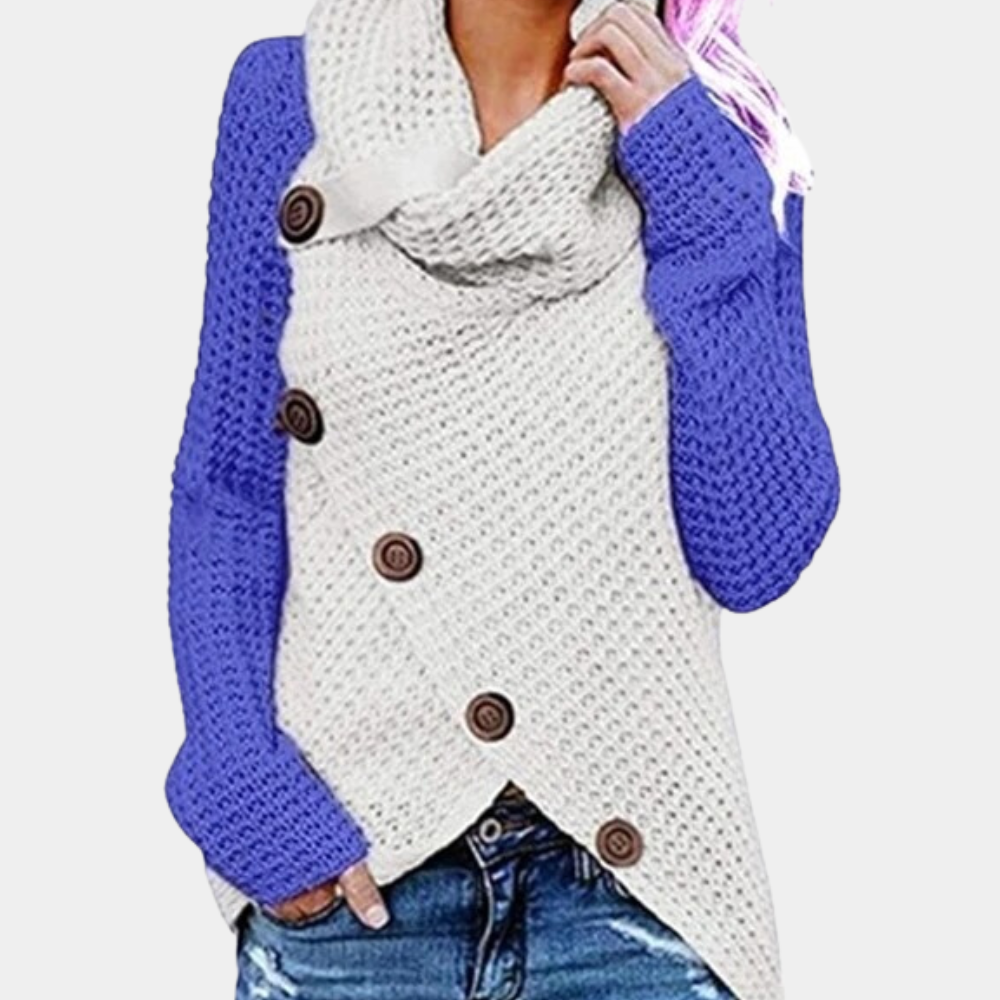 Maglione Asimmetrico con Collo Alto | Caldo | Chic e Moderno