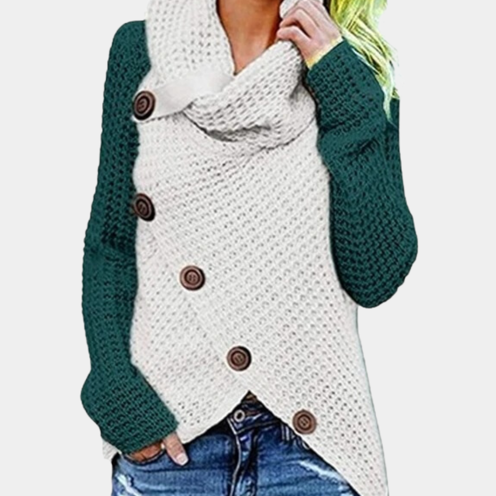 Maglione Asimmetrico con Collo Alto | Caldo | Chic e Moderno