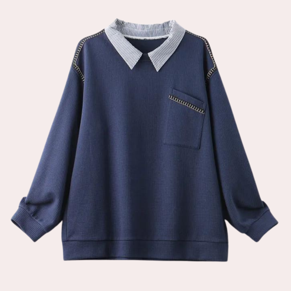 Maglione con Colletto a Contrasto | Morbido | Chic e Raffinato