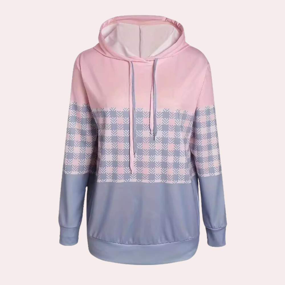Felpa con Cappuccio e Quadri Sfumati | Morbida | Comoda e Femminile
