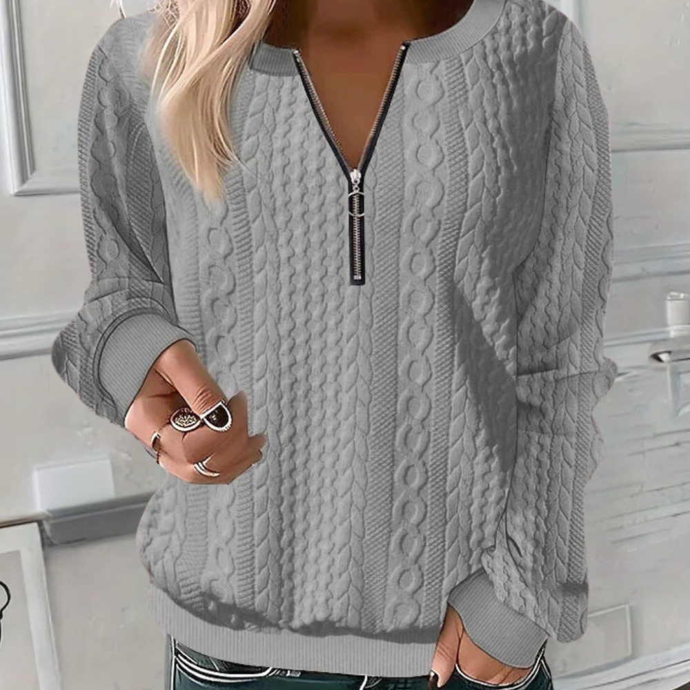 Maglione con Zip e Lavorazione a Treccia | Donna | Casual e Chic