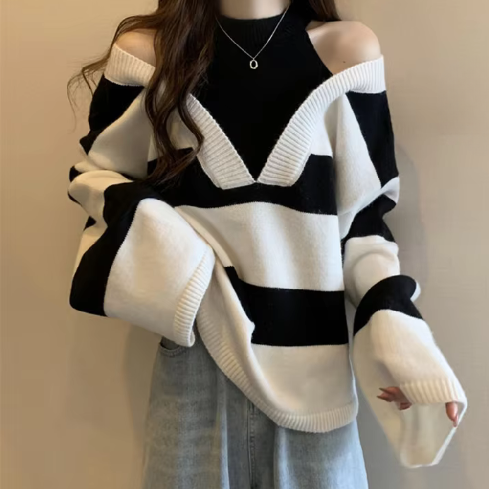 Maglione Oversize a Righe | Morbido | Trendy e Confortevole