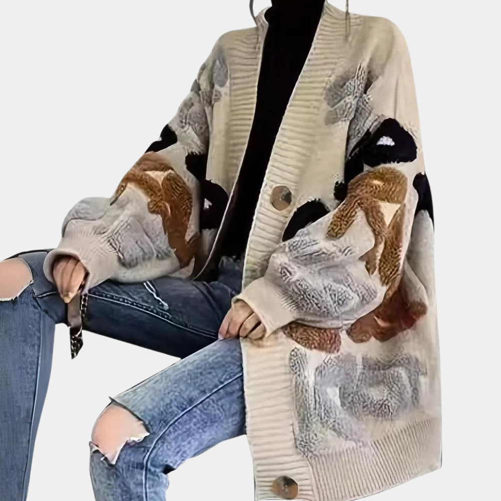 Cardigan Oversize Grafico | Morbido | Streetwear e di Tendenza