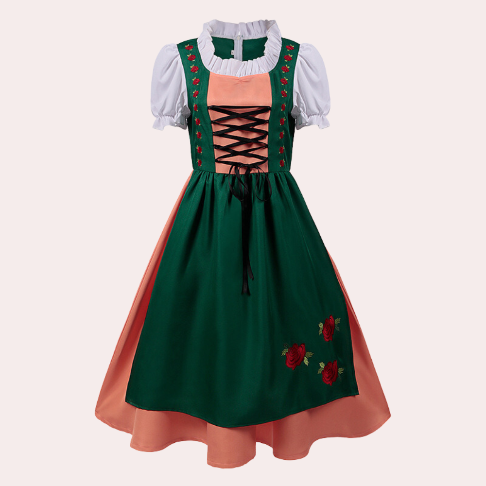 Dirndl Tradizionale | Corpetto Ricamato | Perfetto per Oktoberfest