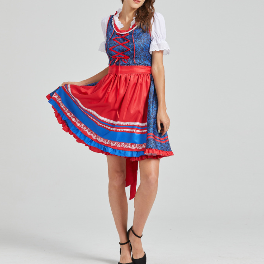 Dirndl Corto Bavarese | Corpetto Ricamato | Perfetto per Oktoberfest