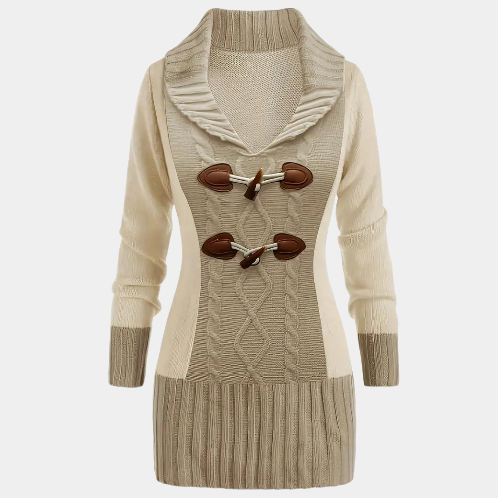 Maglione con Scollo a V & Alamari | Elegante & Caldo | Perfetto per l’Inverno